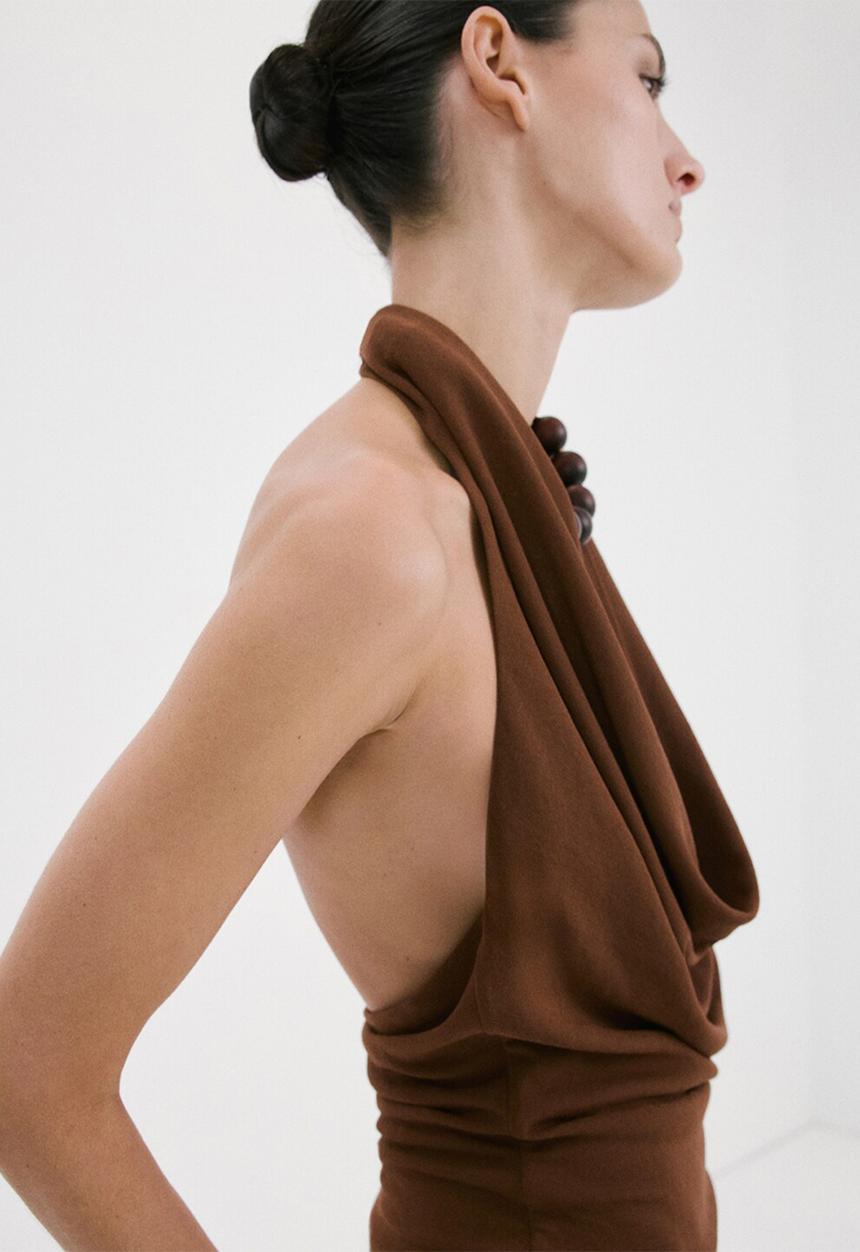 MANGO - Top coris - brown