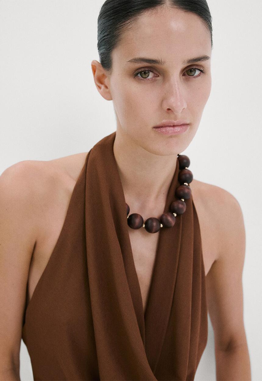 MANGO - Top coris - brown
