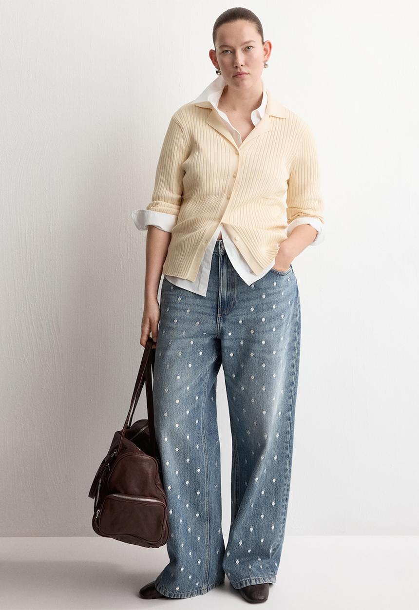MANGO - Plus jeans lunares - open blue