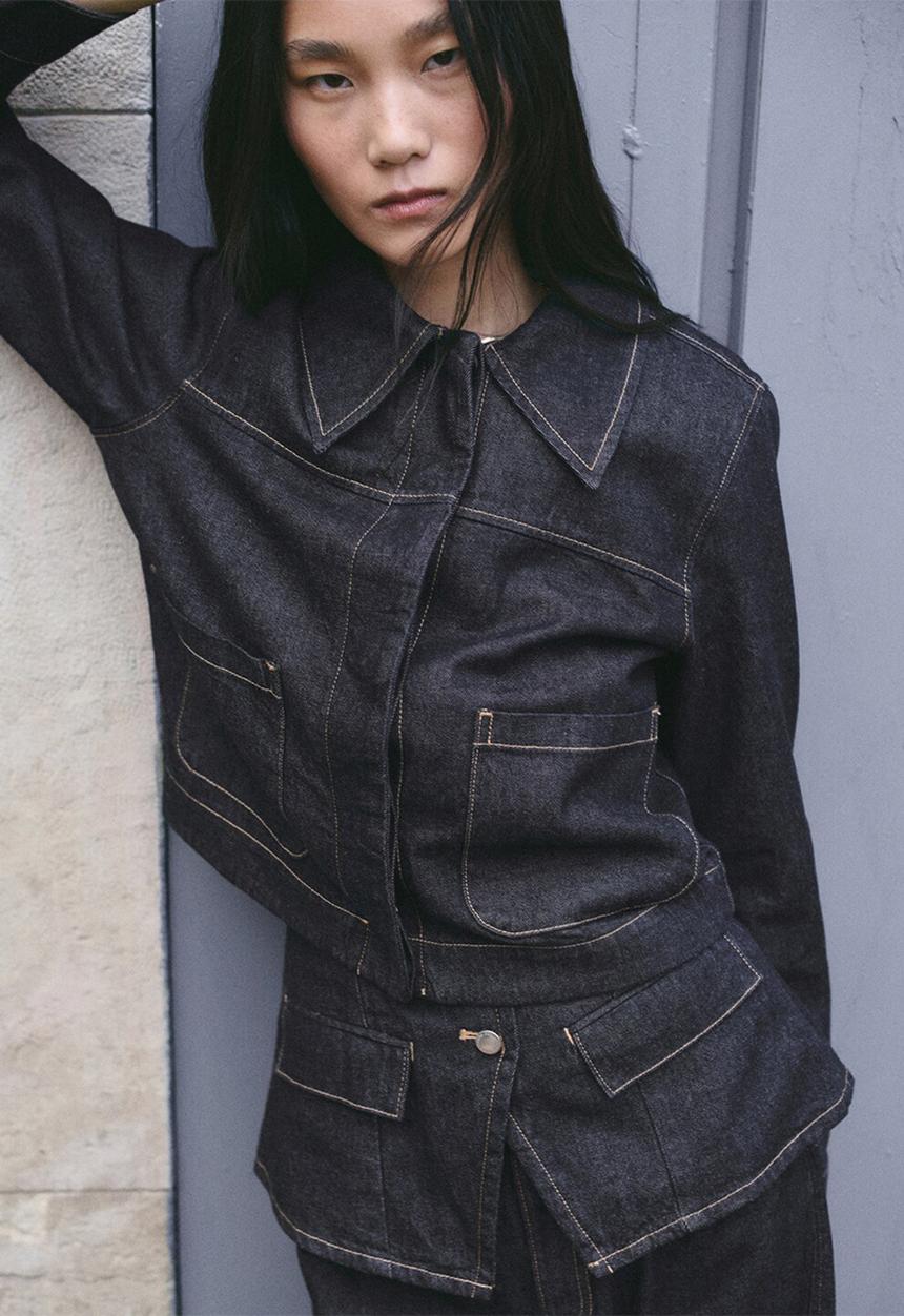 MANGO - Jacket clemence - open blue