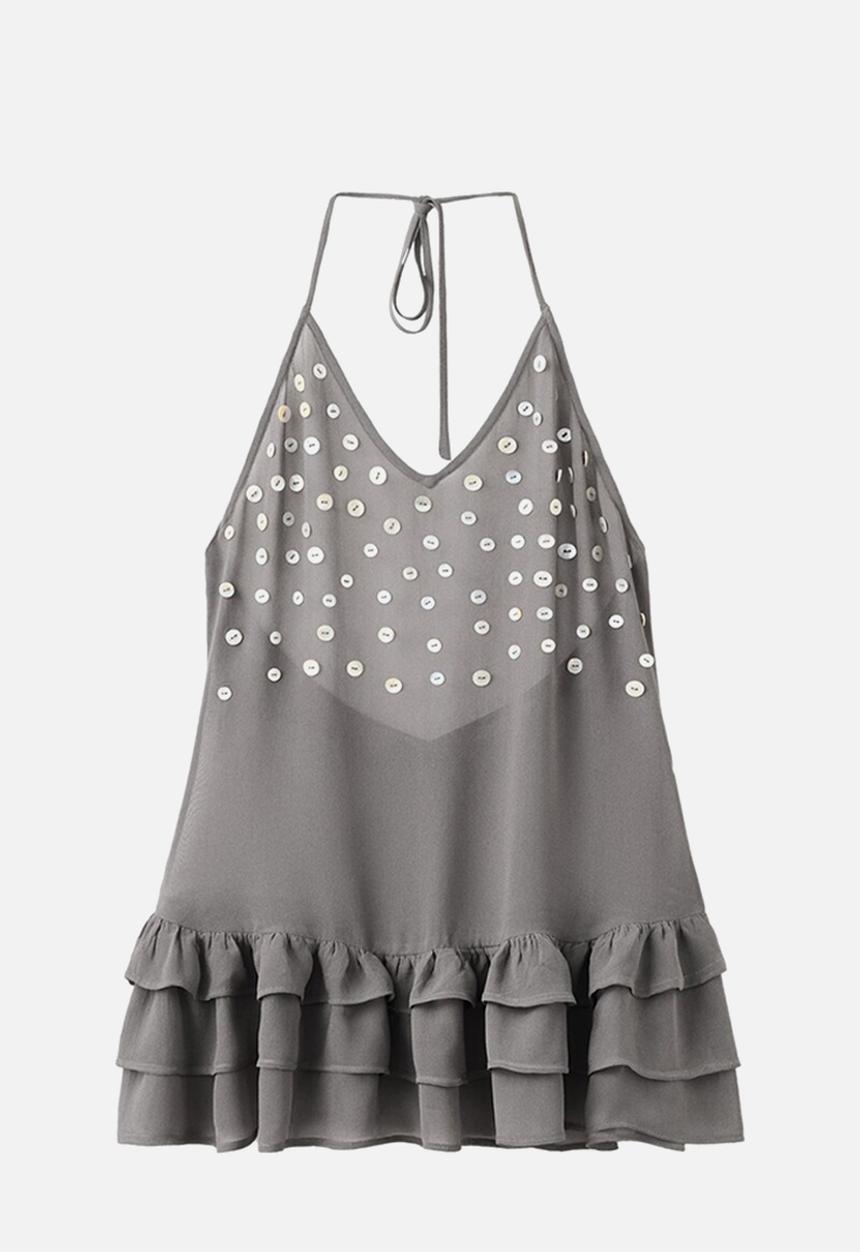 MANGO - Dress perla- medium gray