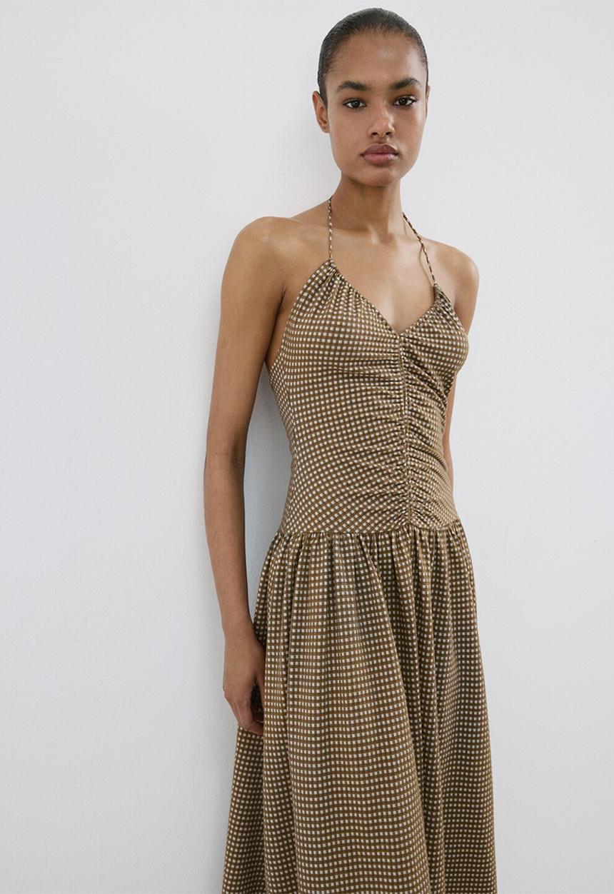 MANGO - Dress vini - khaki