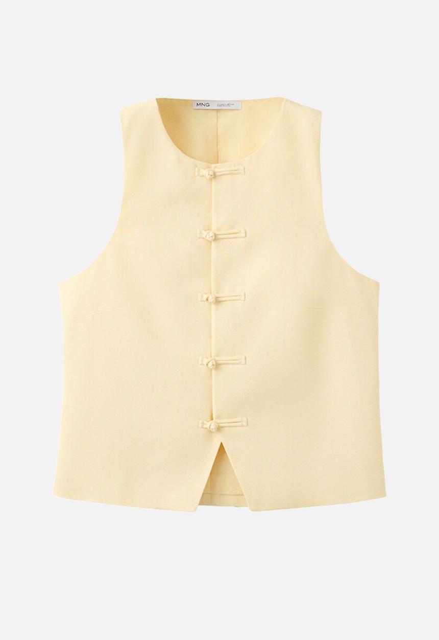 MANGO - Vest laguna - light/pastel yellow