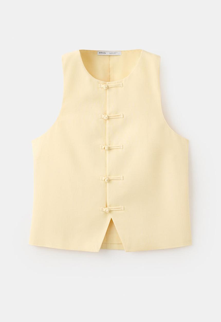 MANGO - Vest laguna - light/pastel yellow