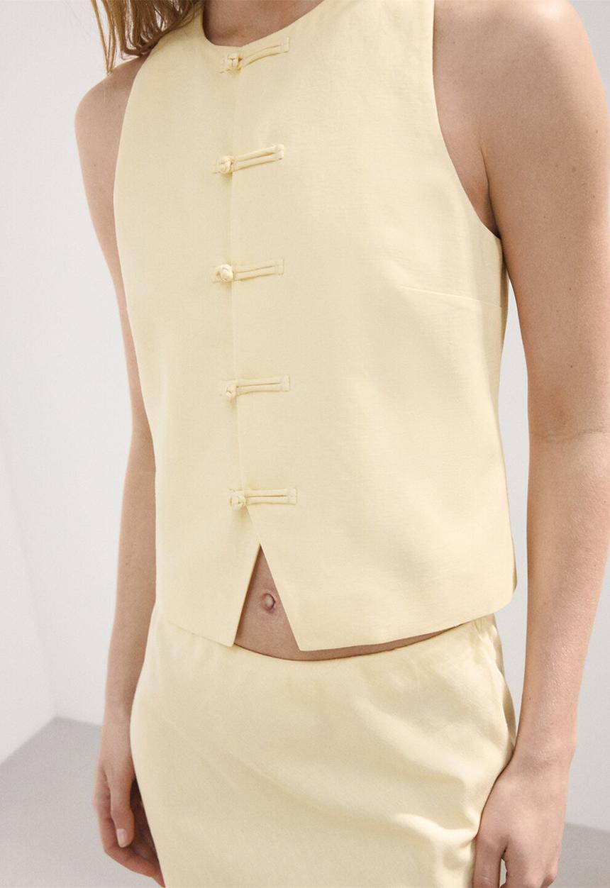 MANGO - Vest laguna - light/pastel yellow