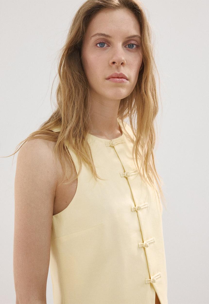 MANGO - Vest laguna - light/pastel yellow