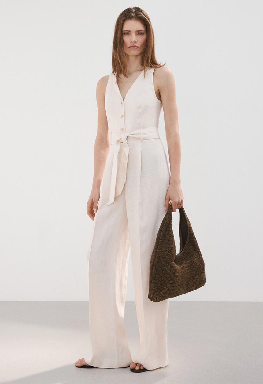 MANGO - Jumpsuit rosanna - light beige