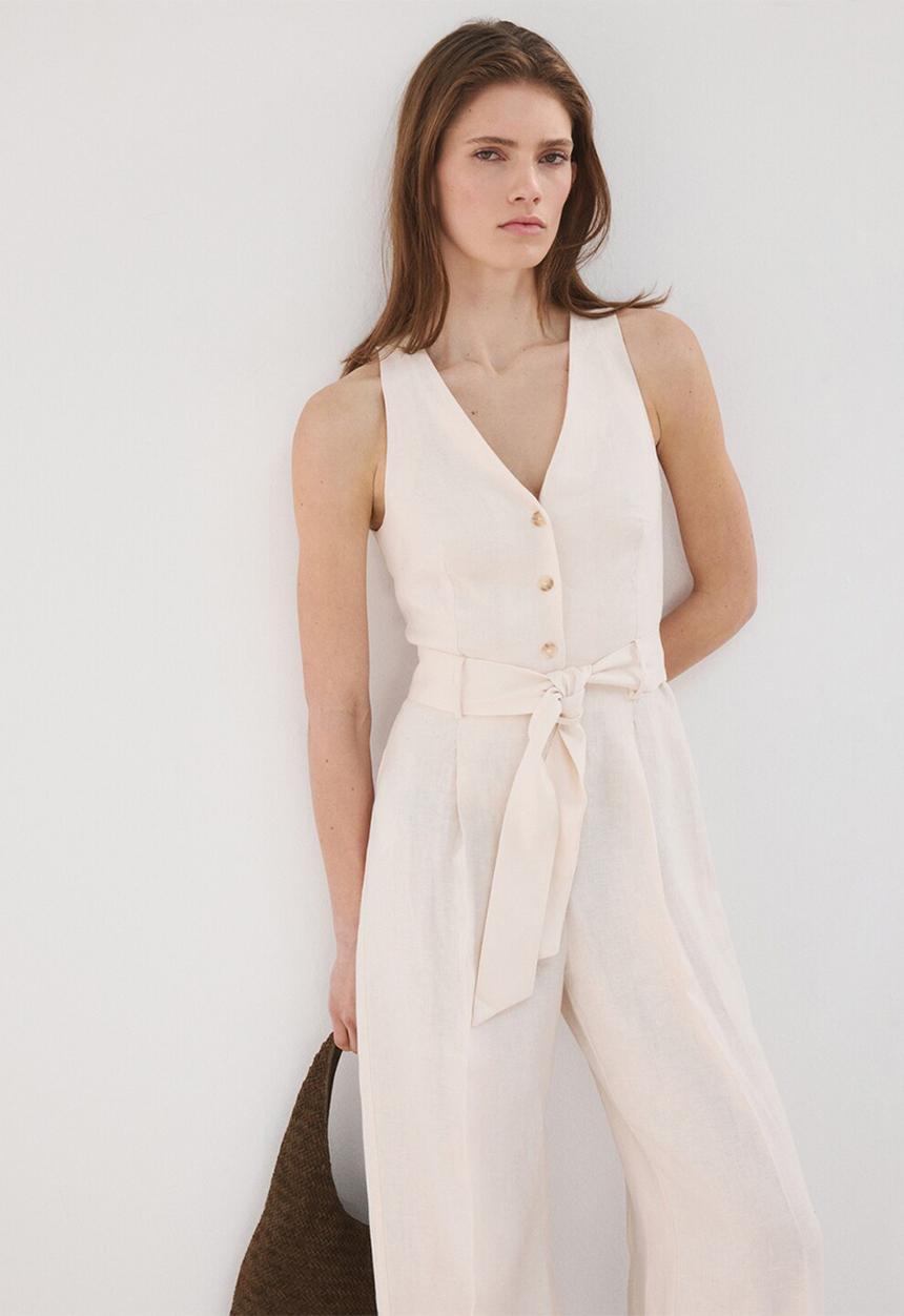 MANGO - Jumpsuit rosanna - light beige