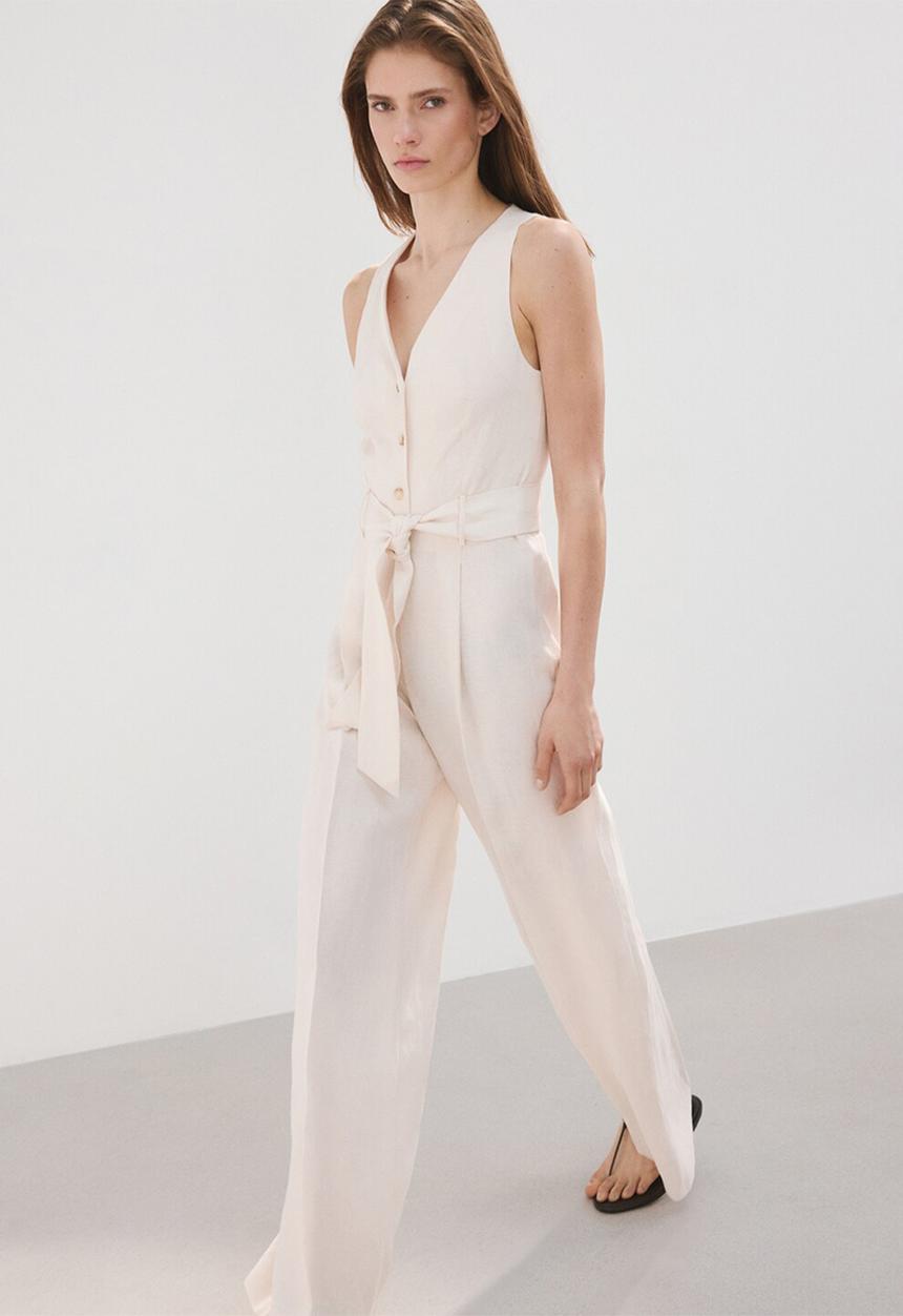 MANGO - Jumpsuit rosanna - light beige