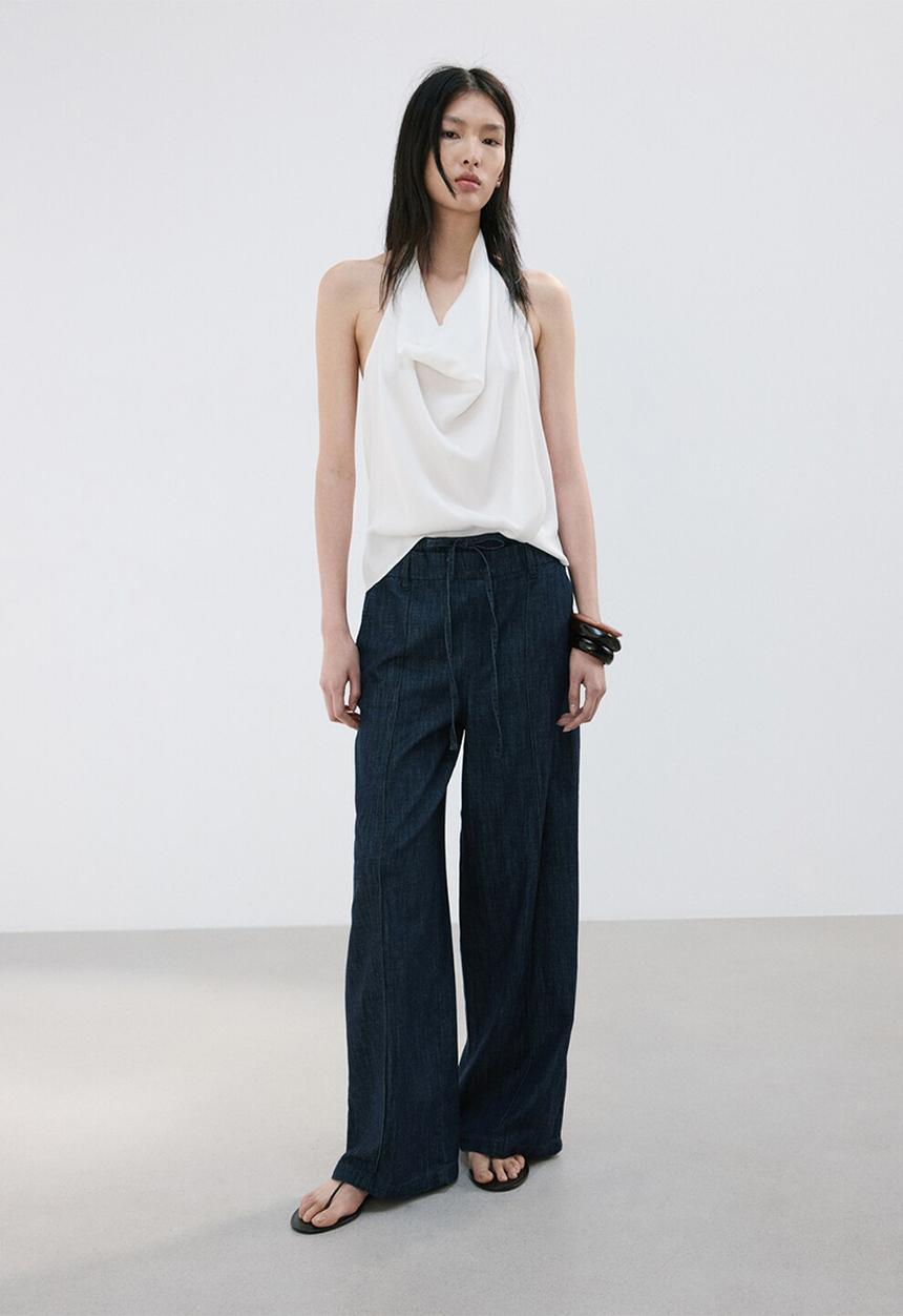 MANGO - Trousers calonge - open blue