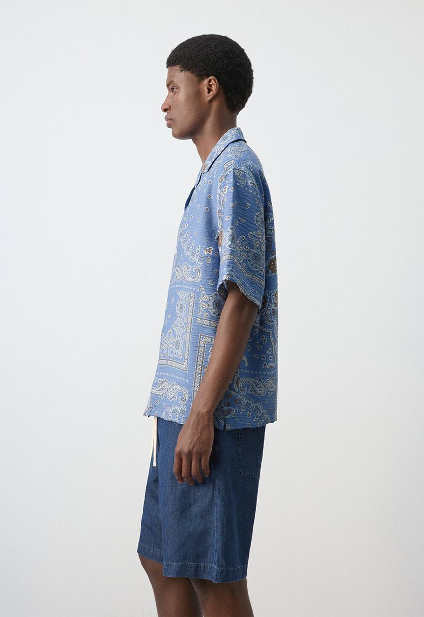MANGO - Shirt Madras - Whitish-Blue