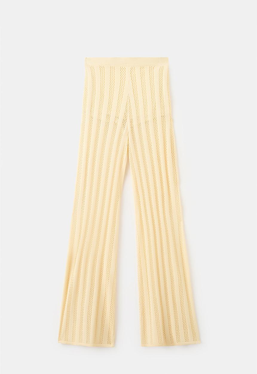 MANGO - Trousers lolai - light/pastel yellow