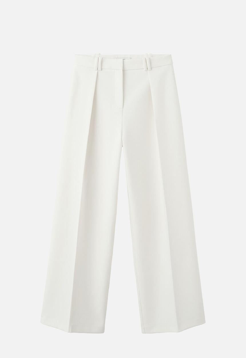 MANGO - Trousers white - white