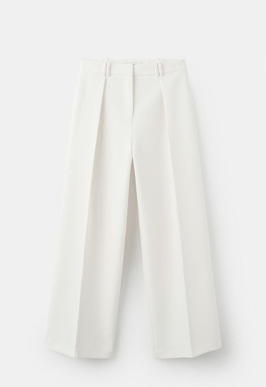 MANGO - Trousers white - white