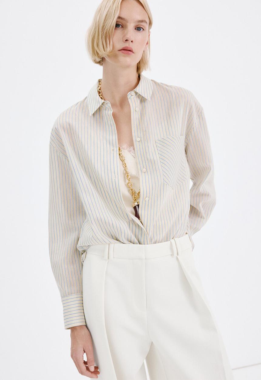 MANGO - Trousers white - white