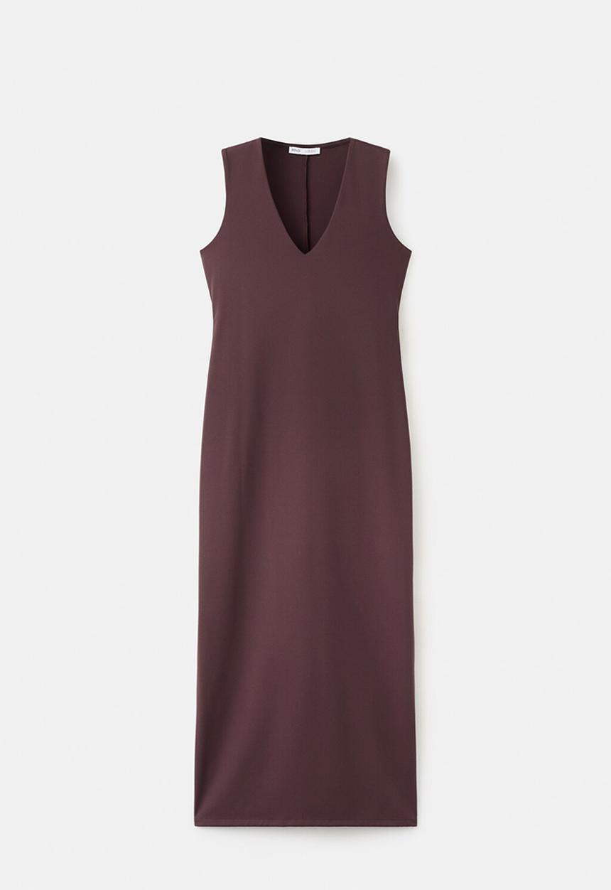 MANGO - Dress rayo - dark red