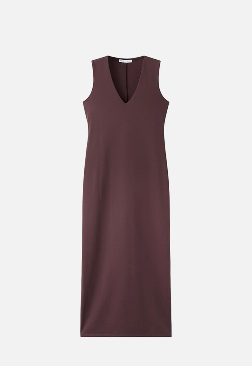 MANGO - Dress rayo - dark red