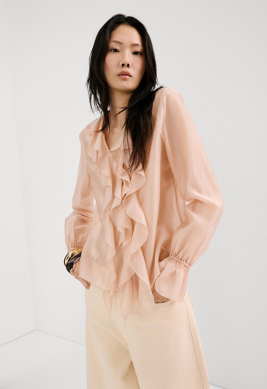 MANGO - Blouse laila- light/pastel pink