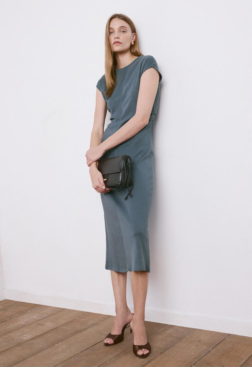 MANGO - Dress carroti- medium blue
