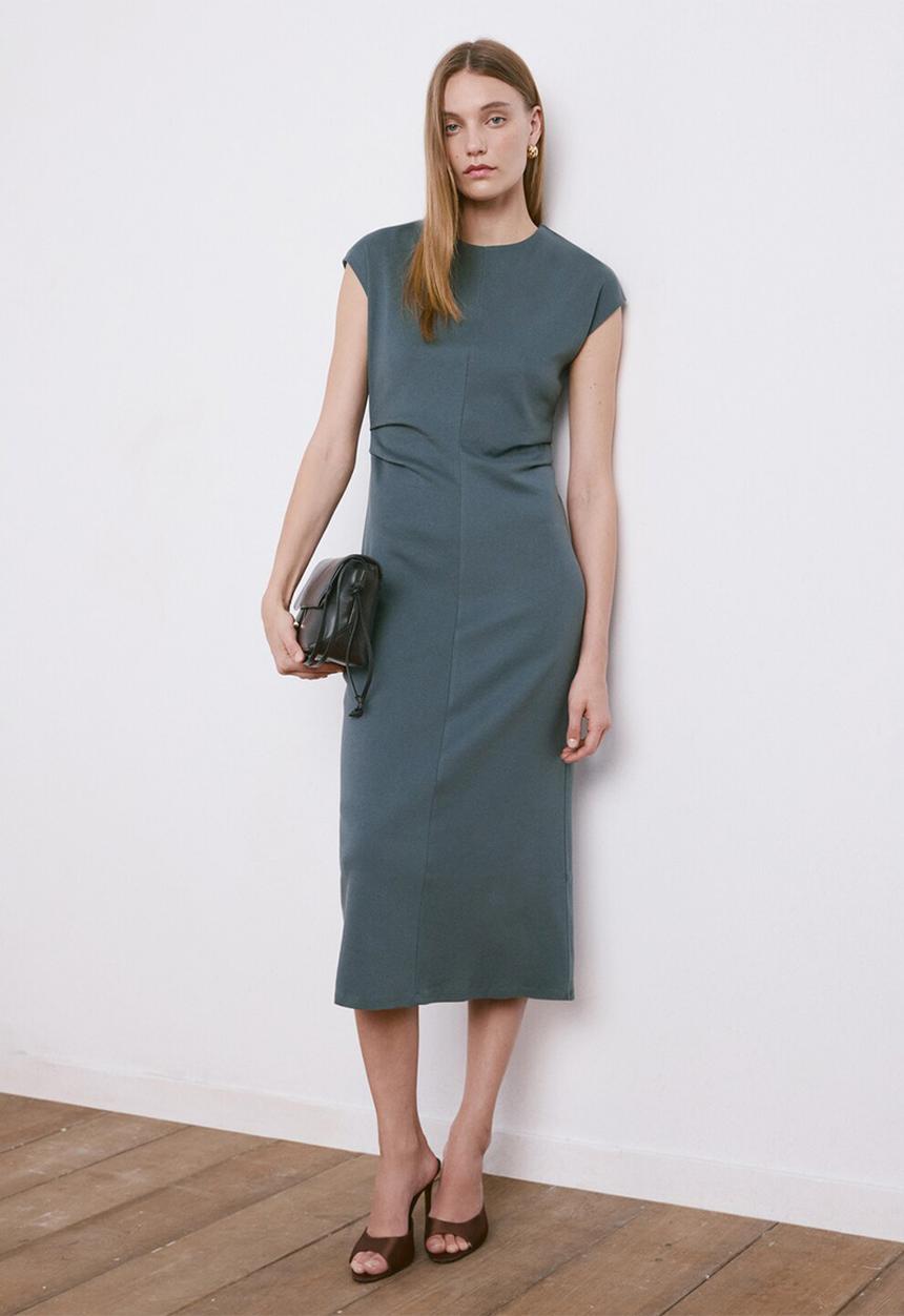 MANGO - Dress carroti- medium blue