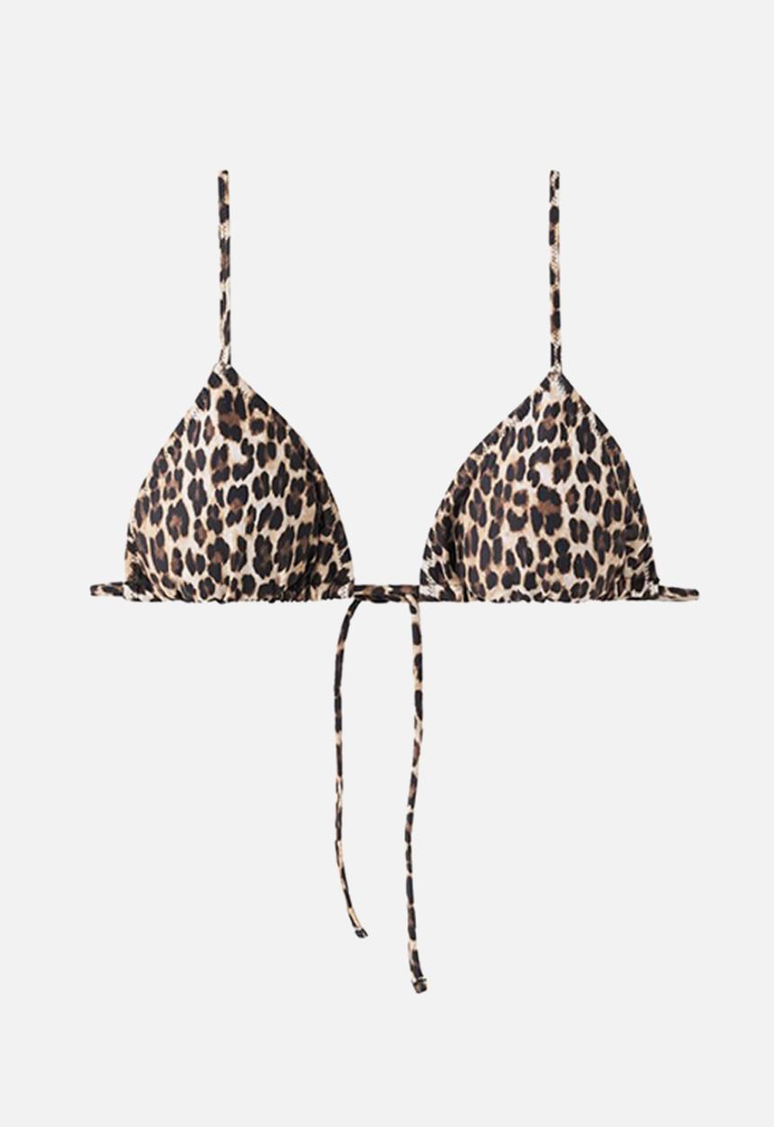 MANGO - Bikini top lea- brown