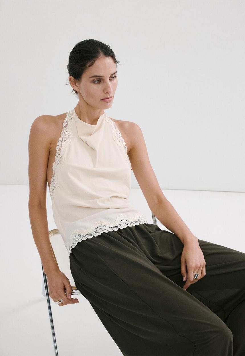 MANGO - Top kristen - light beige