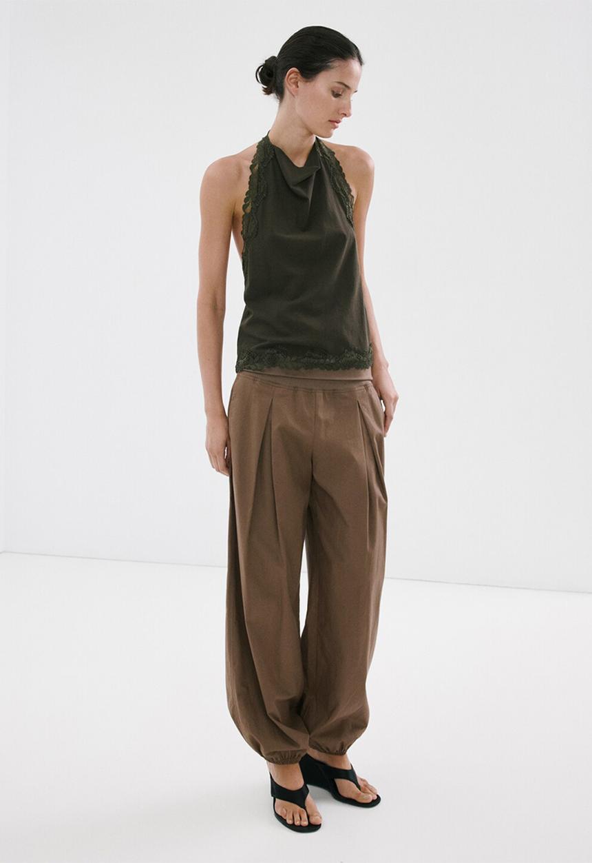 MANGO - Top kristen - khaki