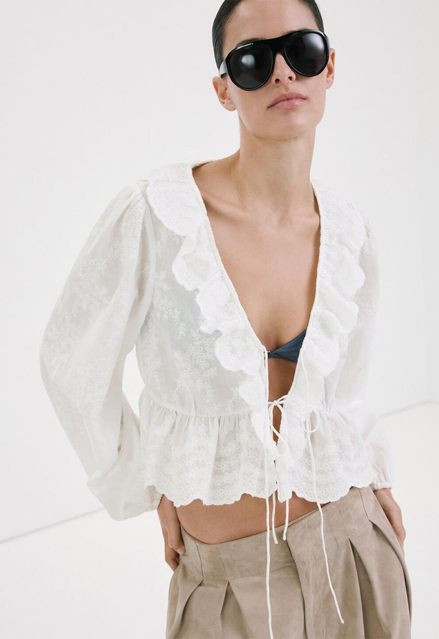 MANGO - Blouse glicine - natural