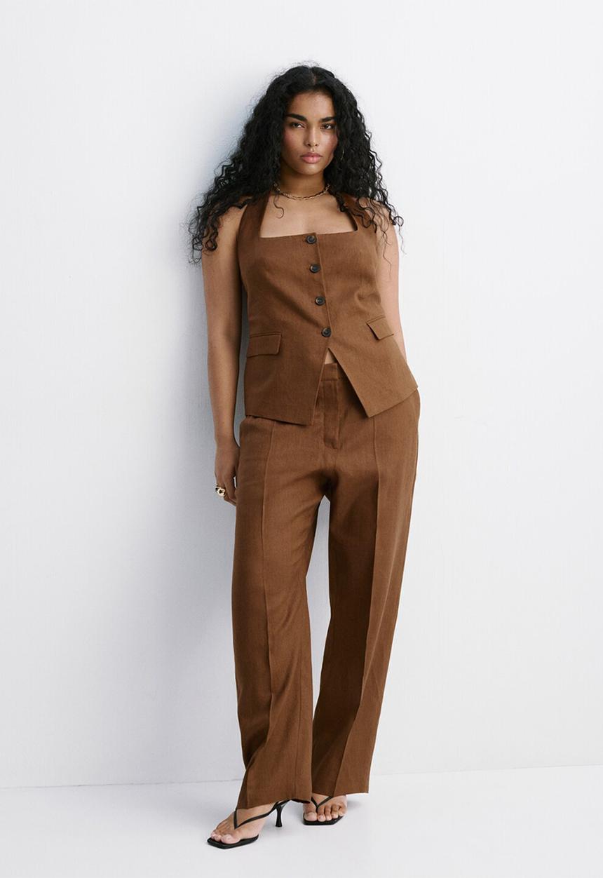 MANGO - Plus trousers boreli - brown