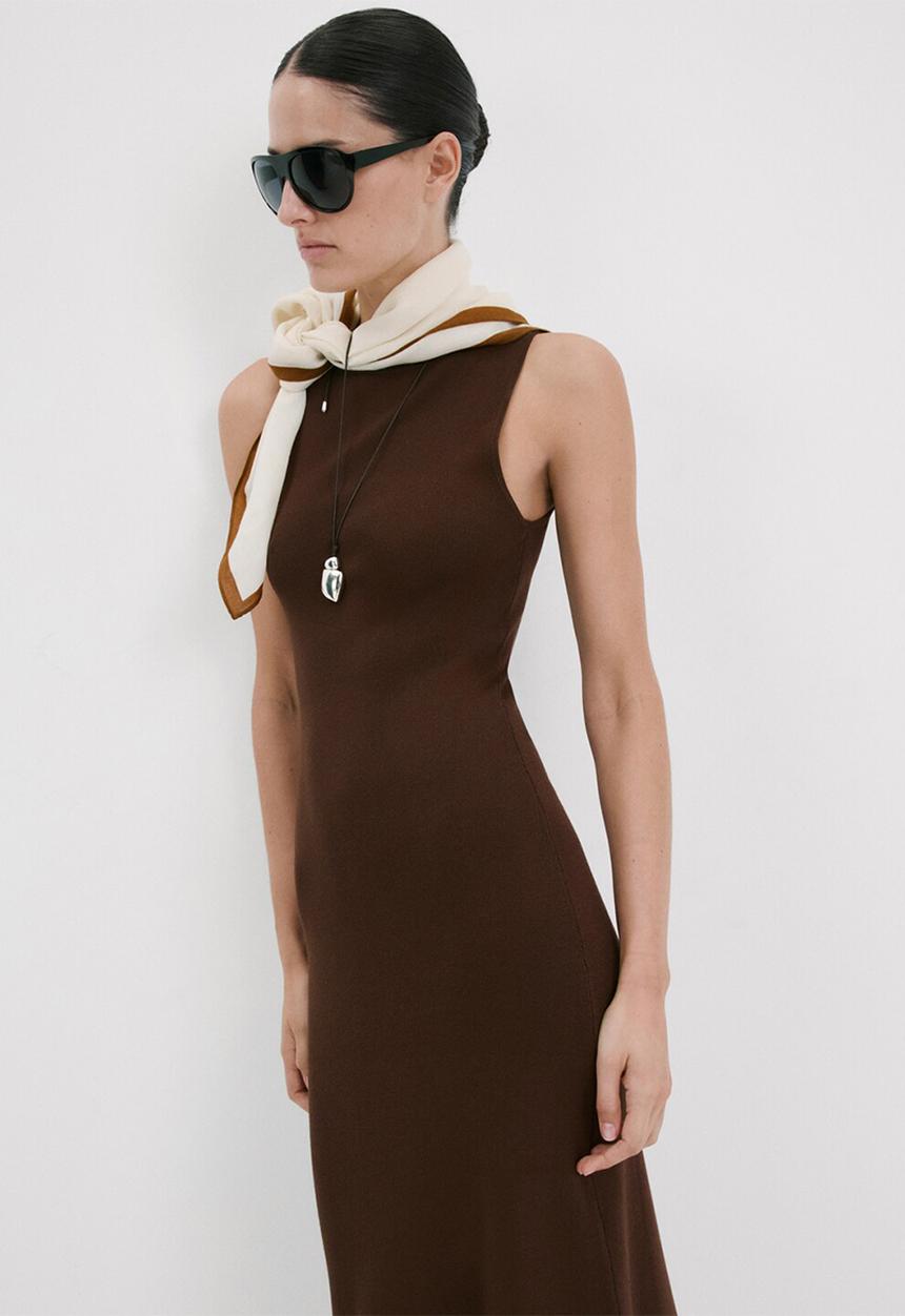 MANGO - Dress bettu - dark brown
