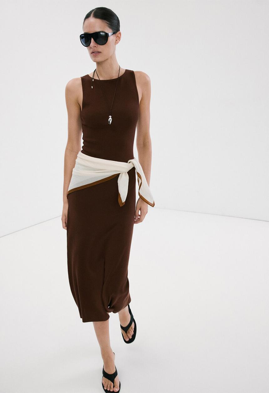 MANGO - Dress bettu - dark brown