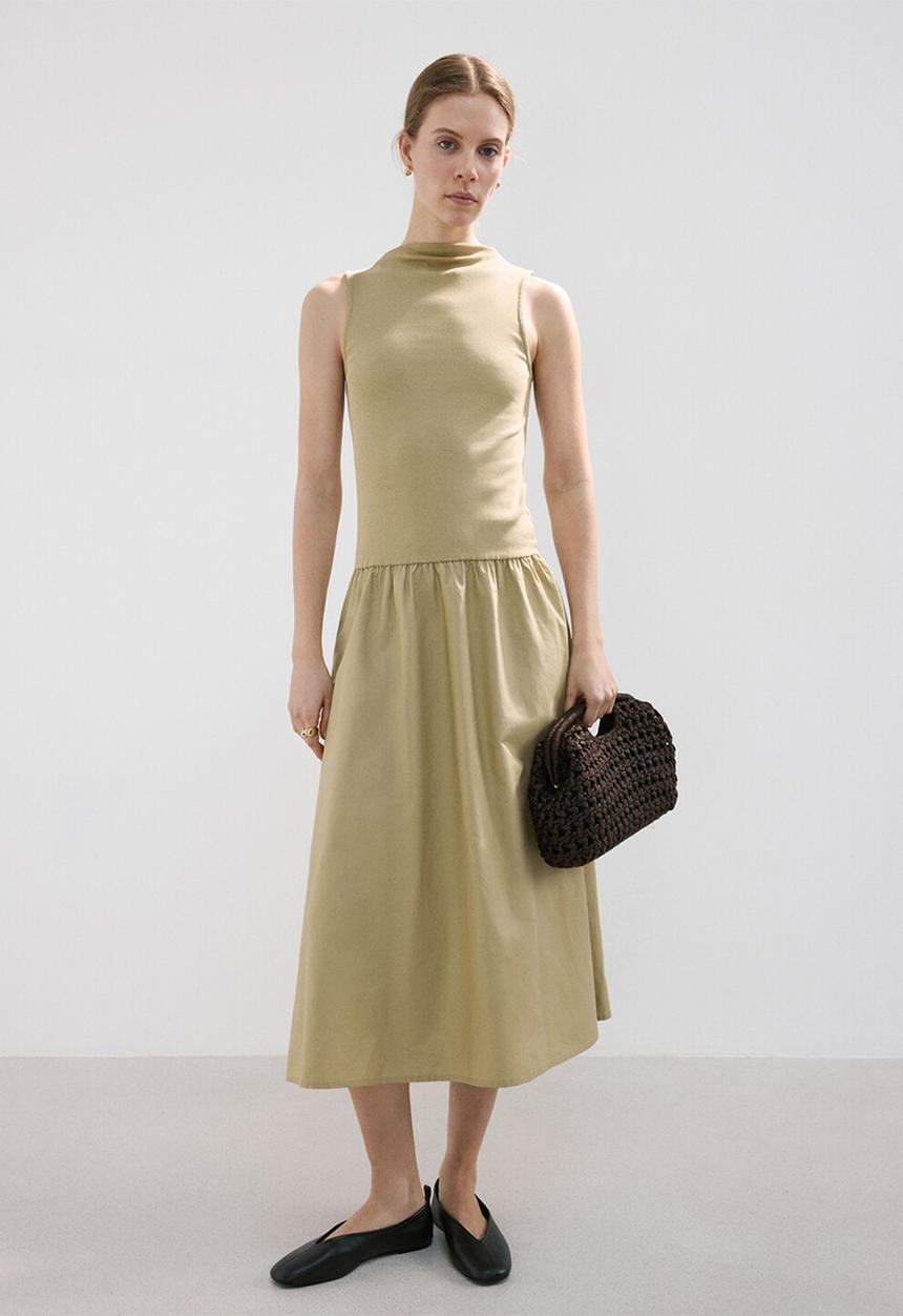 MANGO - Dress valvin - dark green