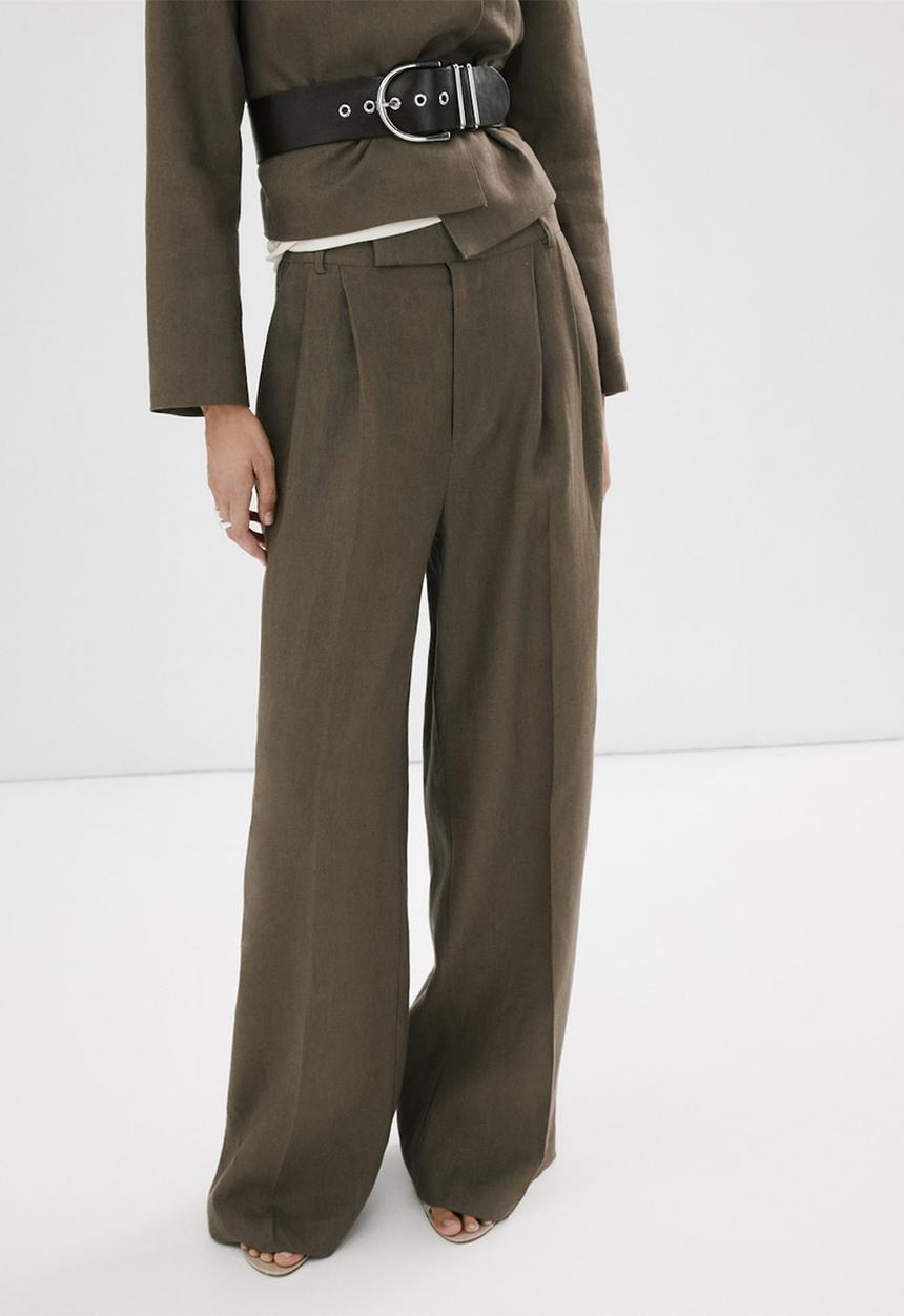 MANGO - Trousers listela - khaki
