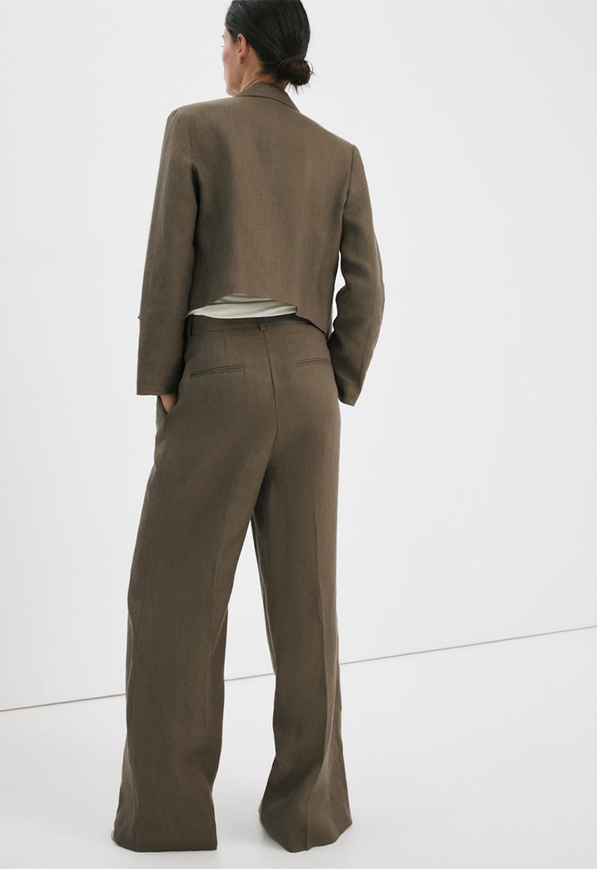 MANGO - Trousers listela - khaki