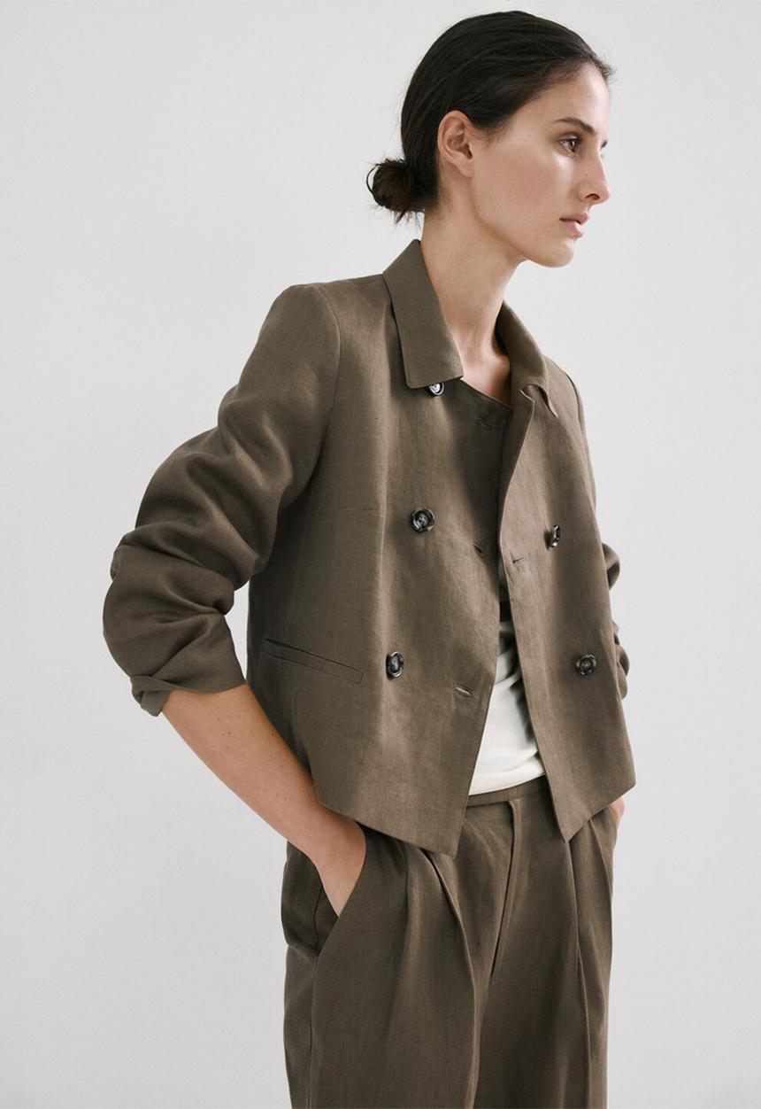 MANGO - Trousers listela - khaki