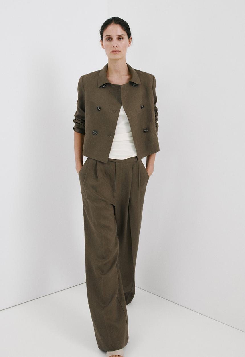 MANGO - Trousers listela - khaki
