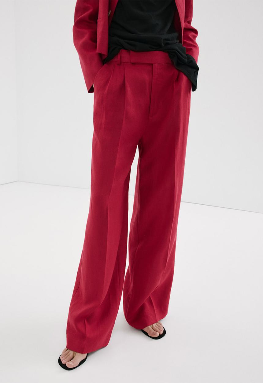 MANGO - Trousers listela - red