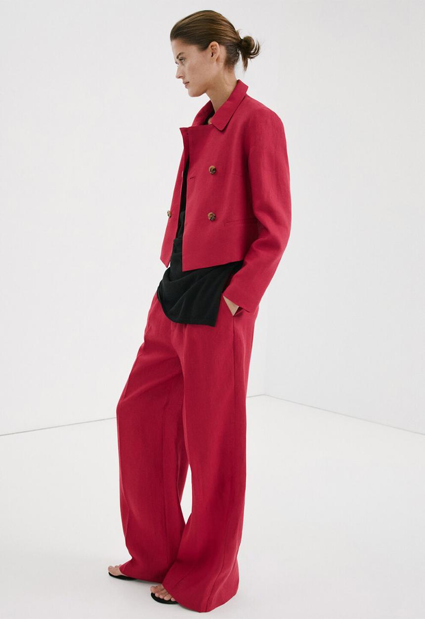 MANGO - Trousers listela - red