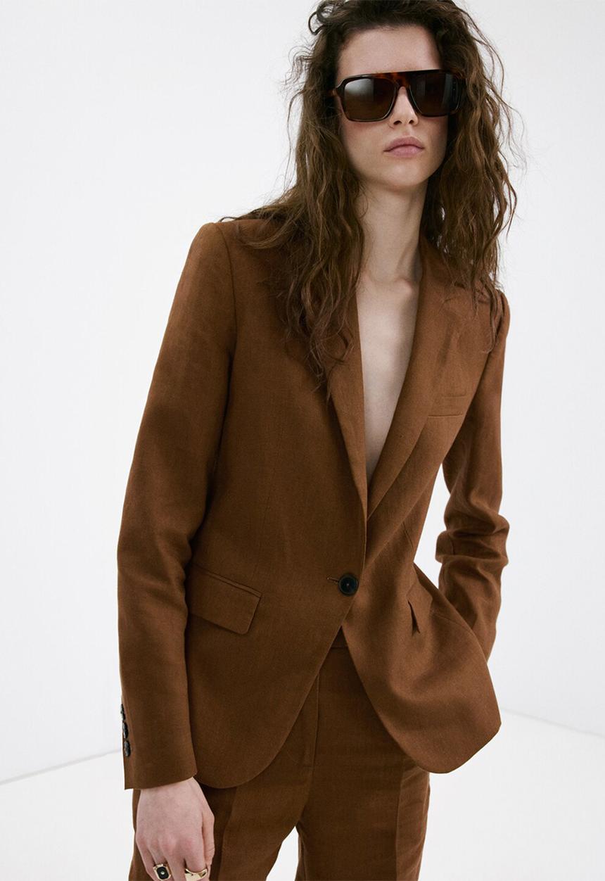 MANGO - Blazer boreli - brown