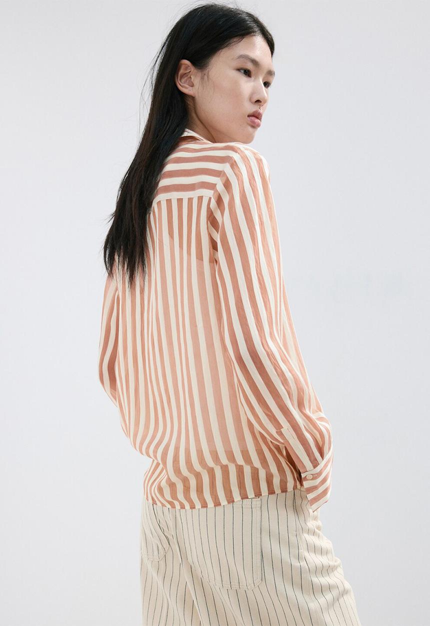 MANGO - Shirt rayo - brown