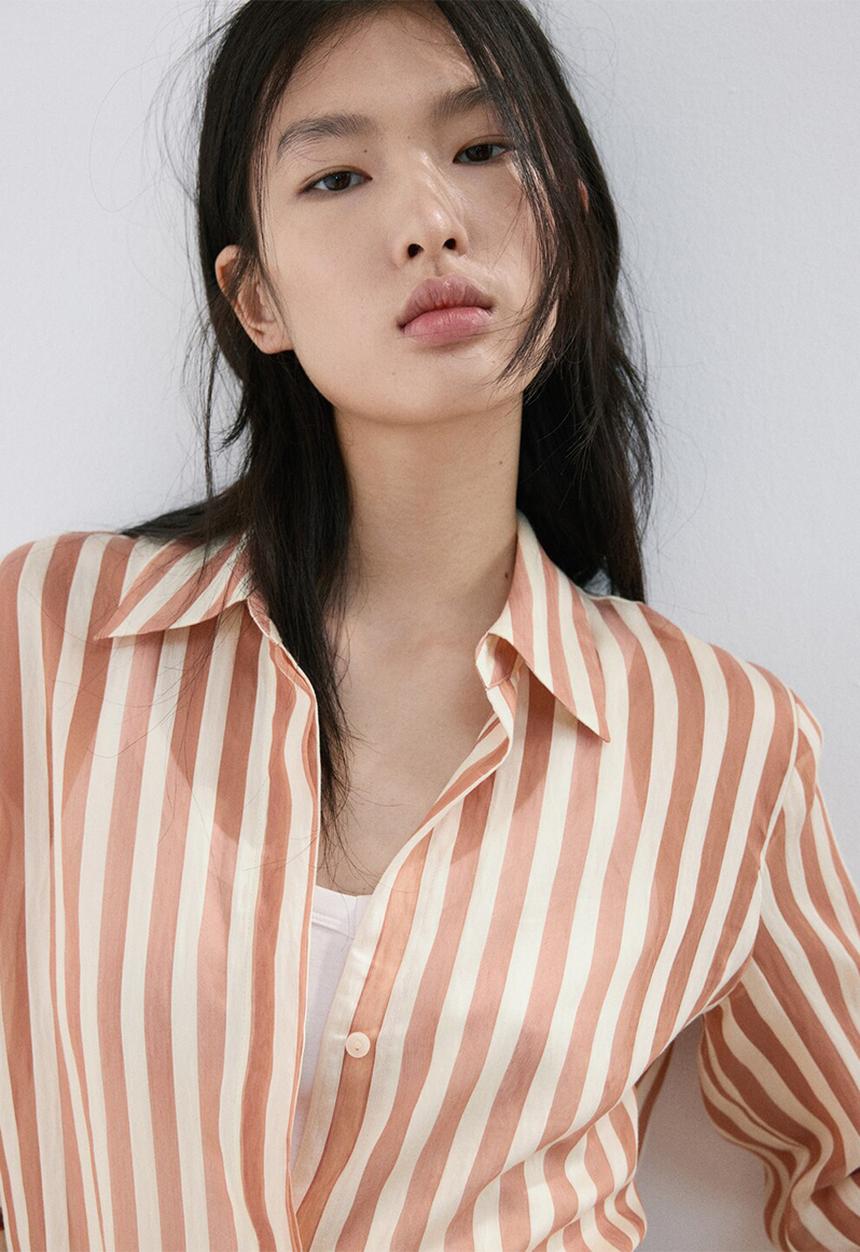 MANGO - Shirt rayo - brown