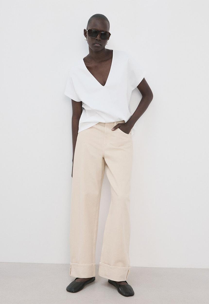 MANGO - T-shirt sevipi - white