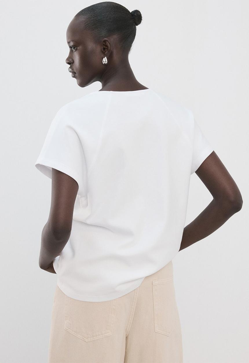 MANGO - T-shirt sevipi - white