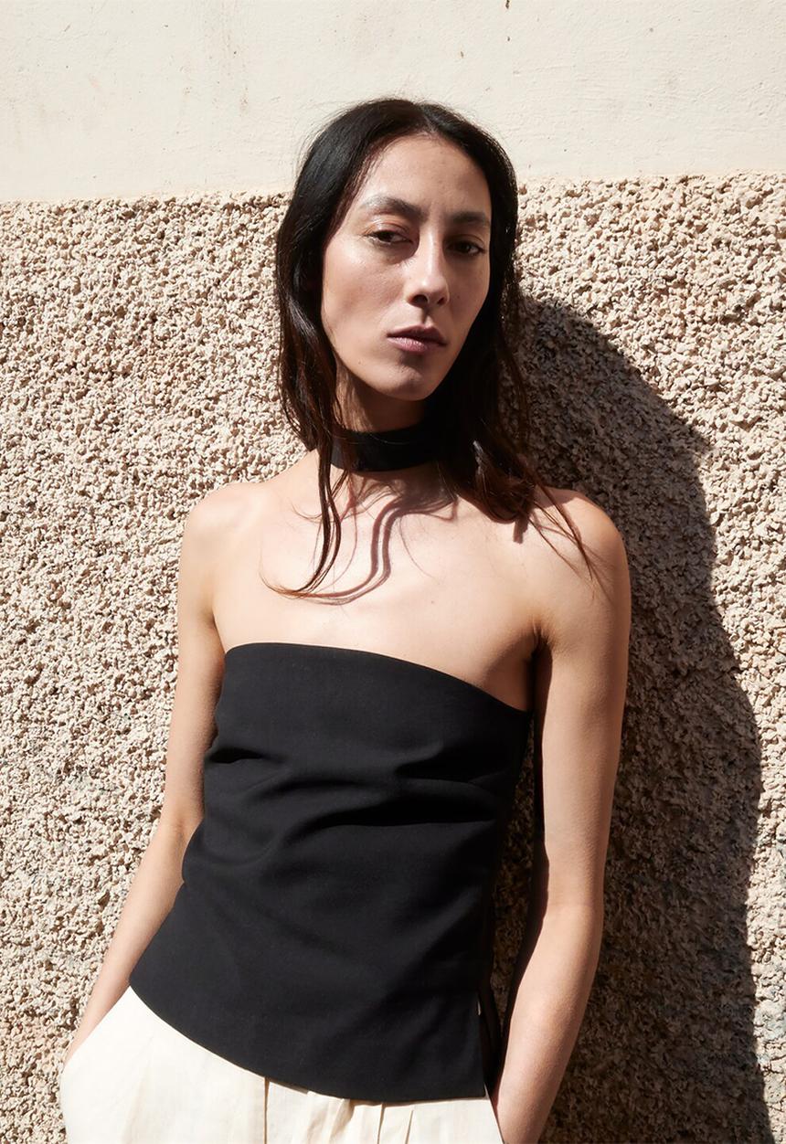 MANGO - Top maris - black