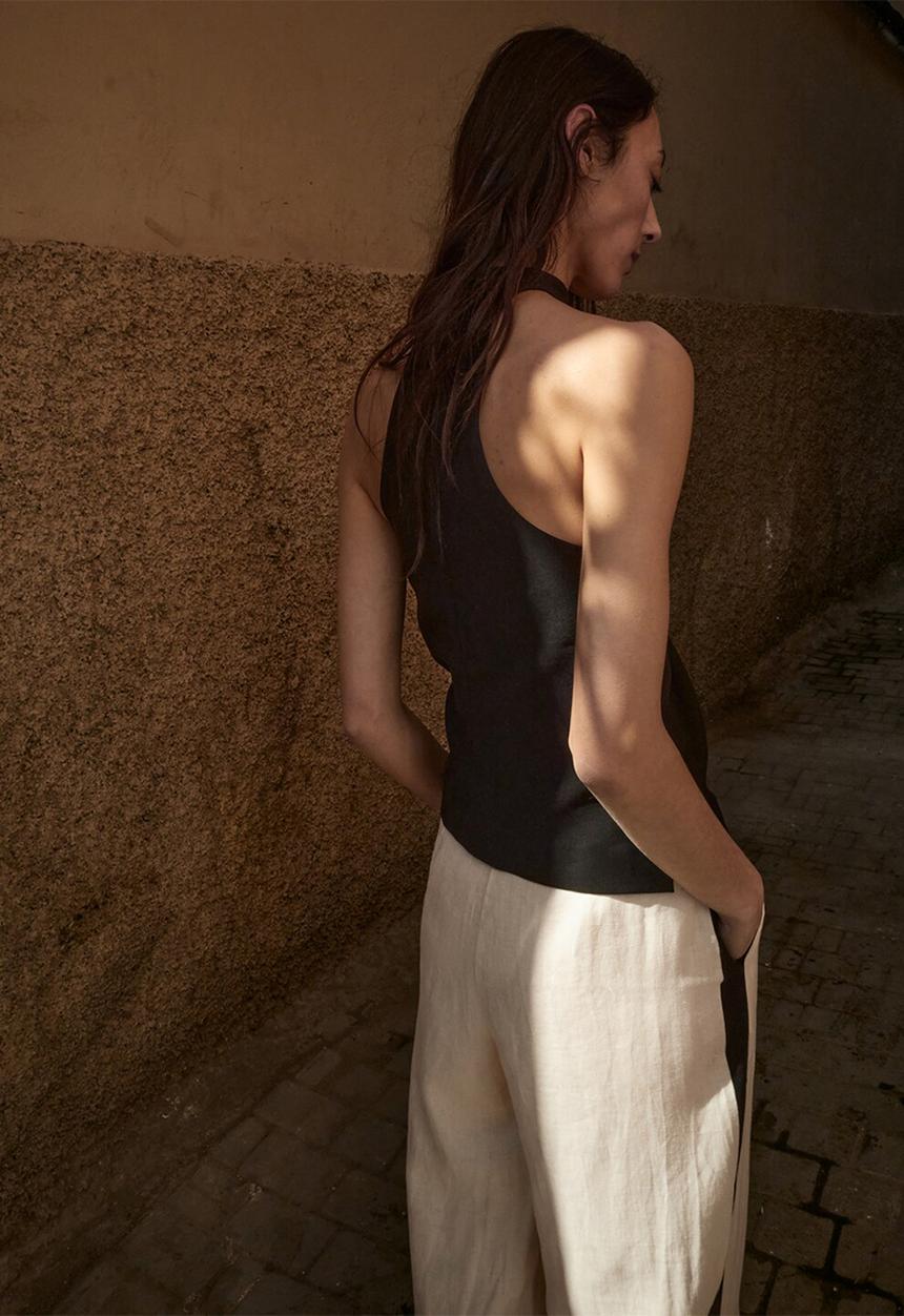 MANGO - Top maris - black