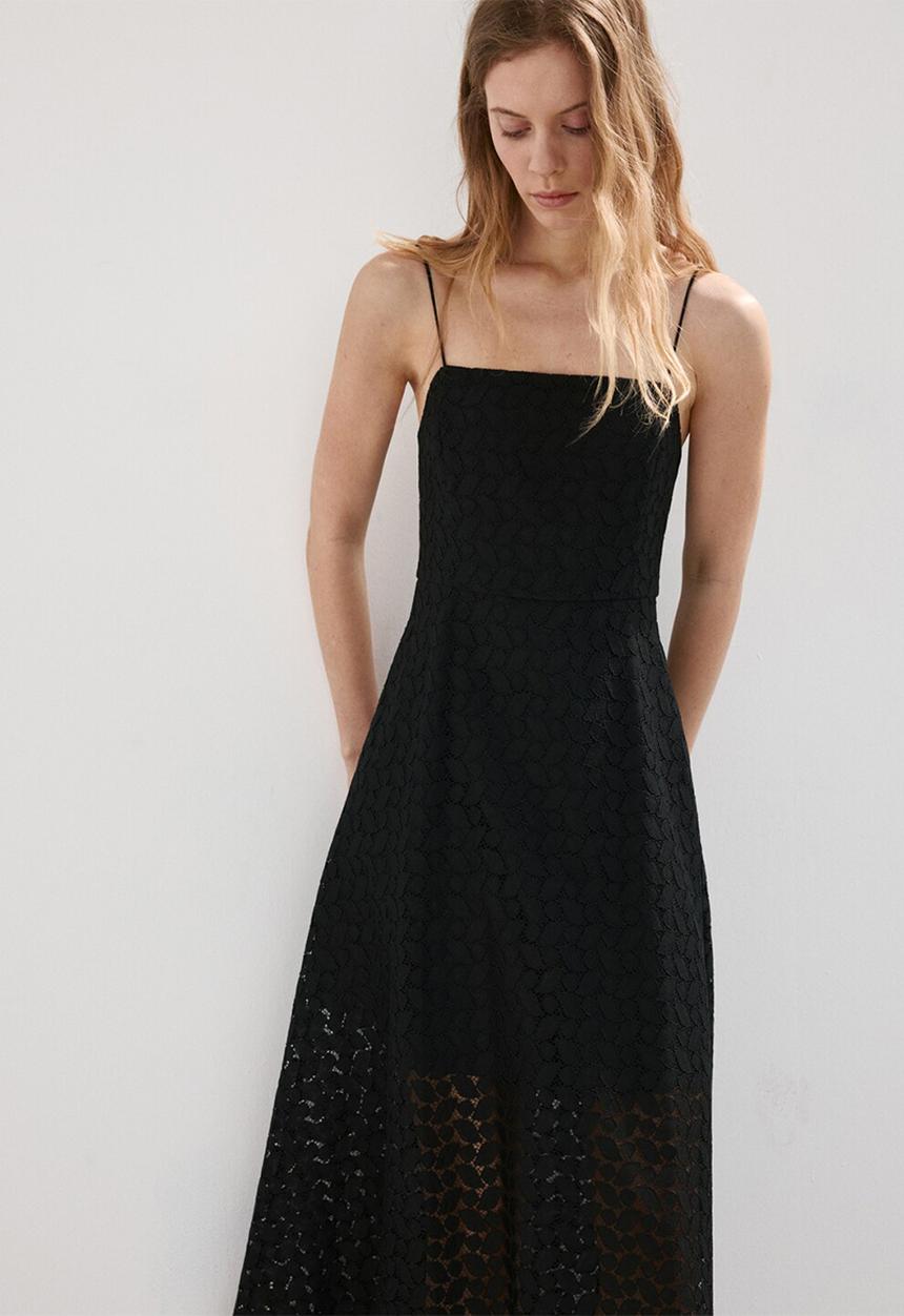 MANGO - Dress honey - black