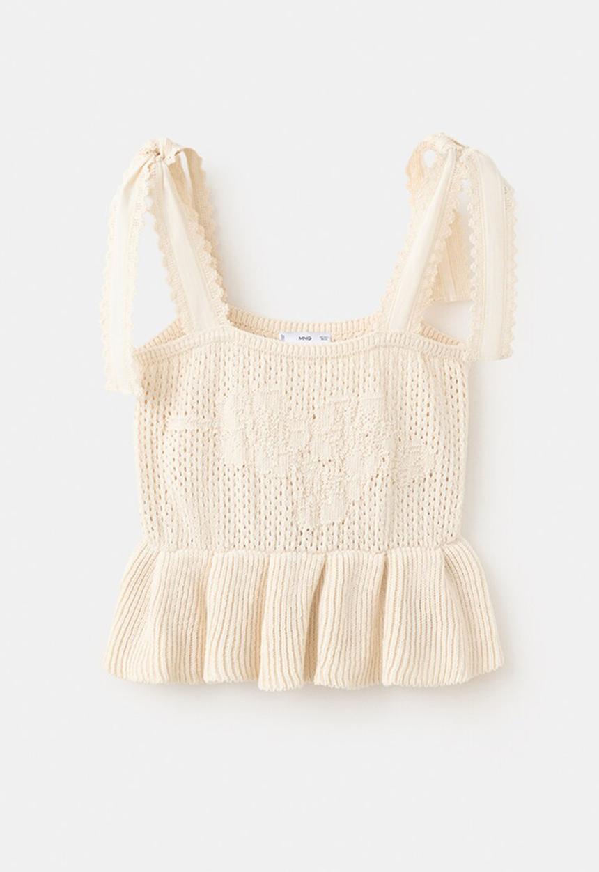 MANGO - Top amelie - light beige