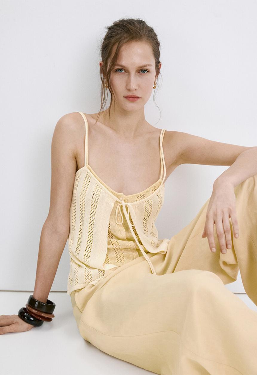 MANGO - Top lolai - light/pastel yellow