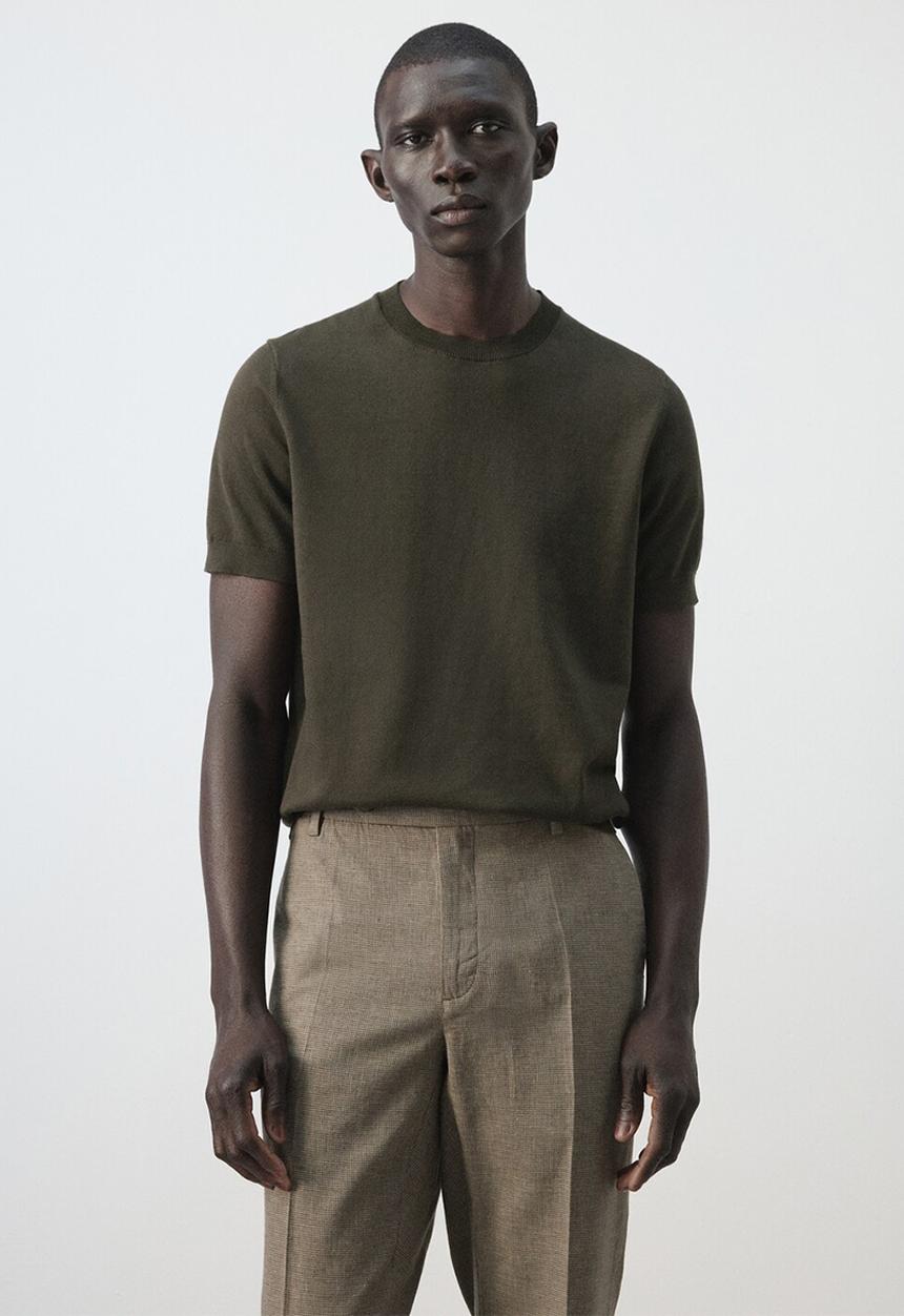 MANGO - T-Shirt Arraona -Dark Green