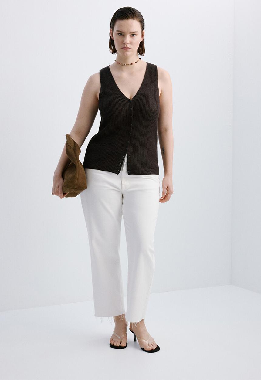 MANGO - Vest jazmin - dark brown